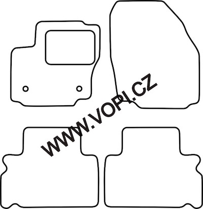 Textil-Autoteppiche Ford Galaxy 5 míst kulatá fixace 2006- Royalfit (1497)